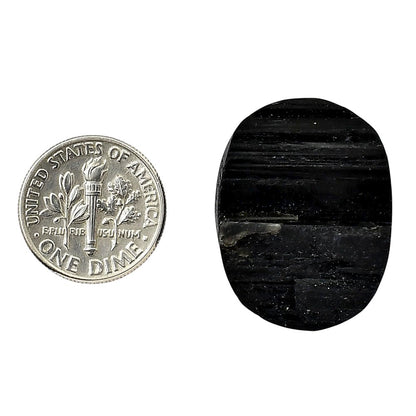 Black Tourmaline Rough 21.2x26.6x8 mm Oval Shape Polished Gemstone LS90-05612