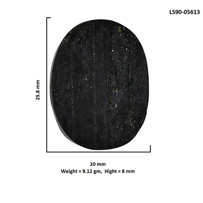 Black Tourmaline Rough 20x25.8x8 mm Oval Shape Polished Gemstone LS90-05613