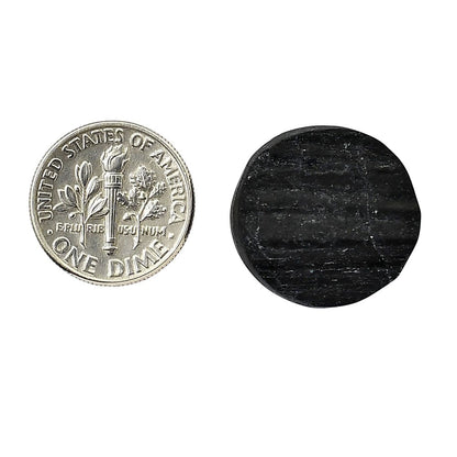 Black Tourmaline Rough 19.5x19.5x7 mm Round Shape Polished Gemstone LS90-05614