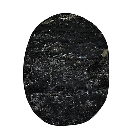 Black Tourmaline Rough 16.8x21.6x7 mm Oval Shape Polished Gemstone LS90-05615