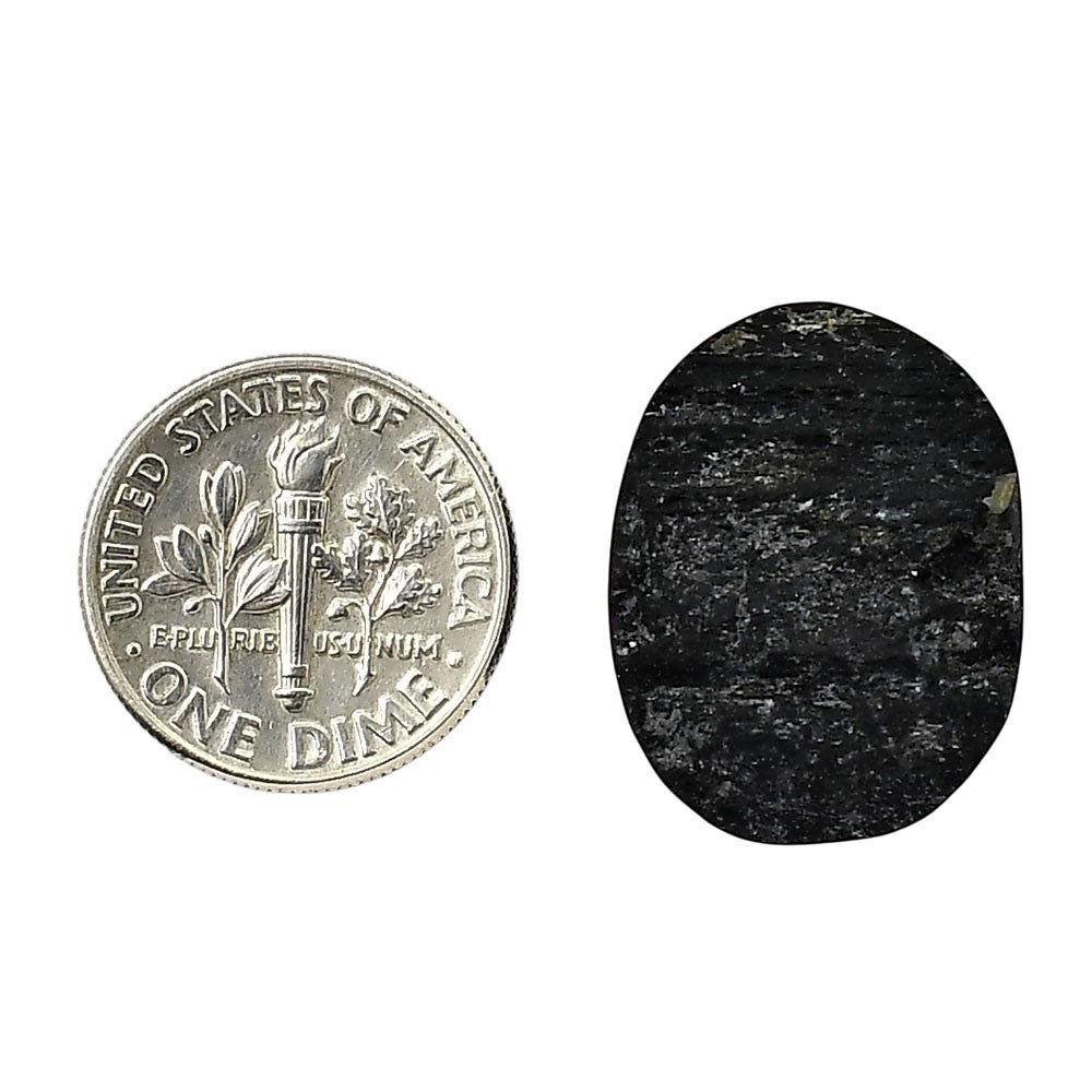 Black Tourmaline Rough 16.8x21.6x7 mm Oval Shape Polished Gemstone LS90-05615