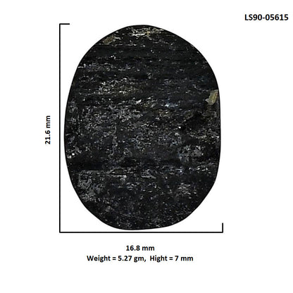 Black Tourmaline Rough 16.8x21.6x7 mm Oval Shape Polished Gemstone LS90-05615