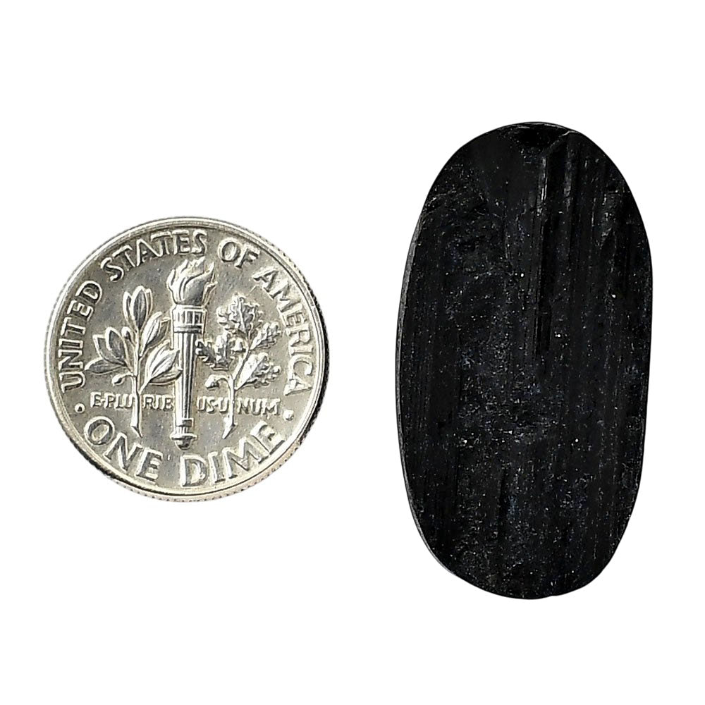 Black Tourmaline Rough 15.7x29x8 mm Oval Shape Polished Gemstone LS90-05617