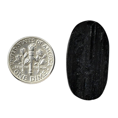 Black Tourmaline Rough 15.7x29x8 mm Oval Shape Polished Gemstone LS90-05617