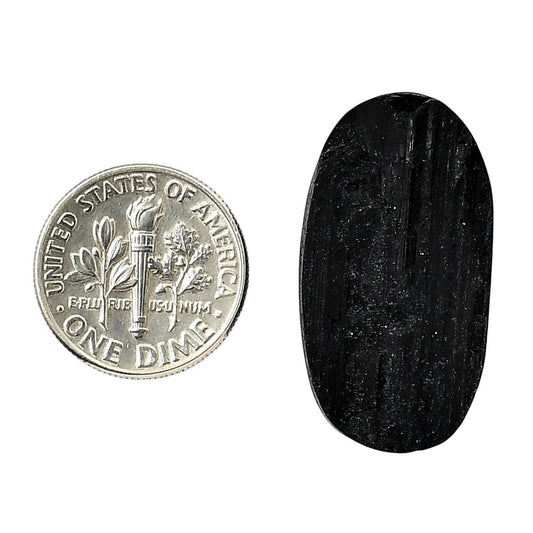 Black Tourmaline Rough 15.7x29x8 mm Oval Shape Polished Gemstone LS90-05617