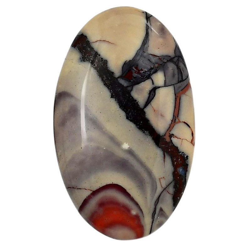 Porcelain Jasper 23.4x38.5x5.8 mm Oval Shape Polished Gemstone LS91-05717