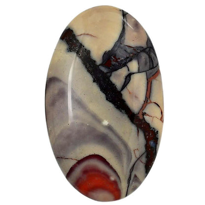 Porcelain Jasper 23.4x38.5x5.8 mm Oval Shape Polished Gemstone LS91-05717