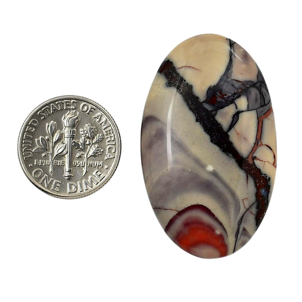 Porcelain Jasper 23.4x38.5x5.8 mm Oval Shape Polished Gemstone LS91-05717