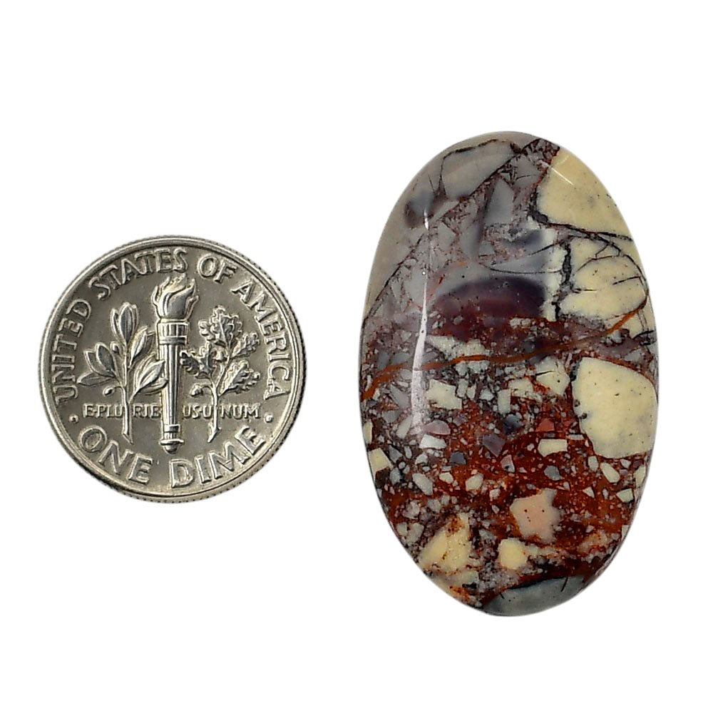 Porcelain Jasper 20x32.3x6 mm Oval Shape Polished Gemstone LS91-05723