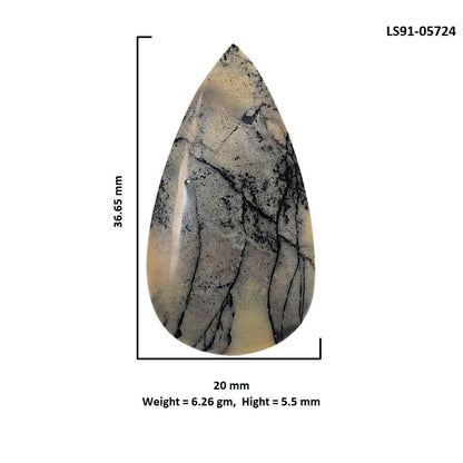 Porcelain Jasper 20x36.65x5.5 mm Pear Shape Polished Gemstone LS91-05724