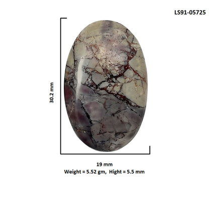 Porcelain Jasper 19x30.2x5.5 mm Oval Shape Polished Gemstone LS91-05725