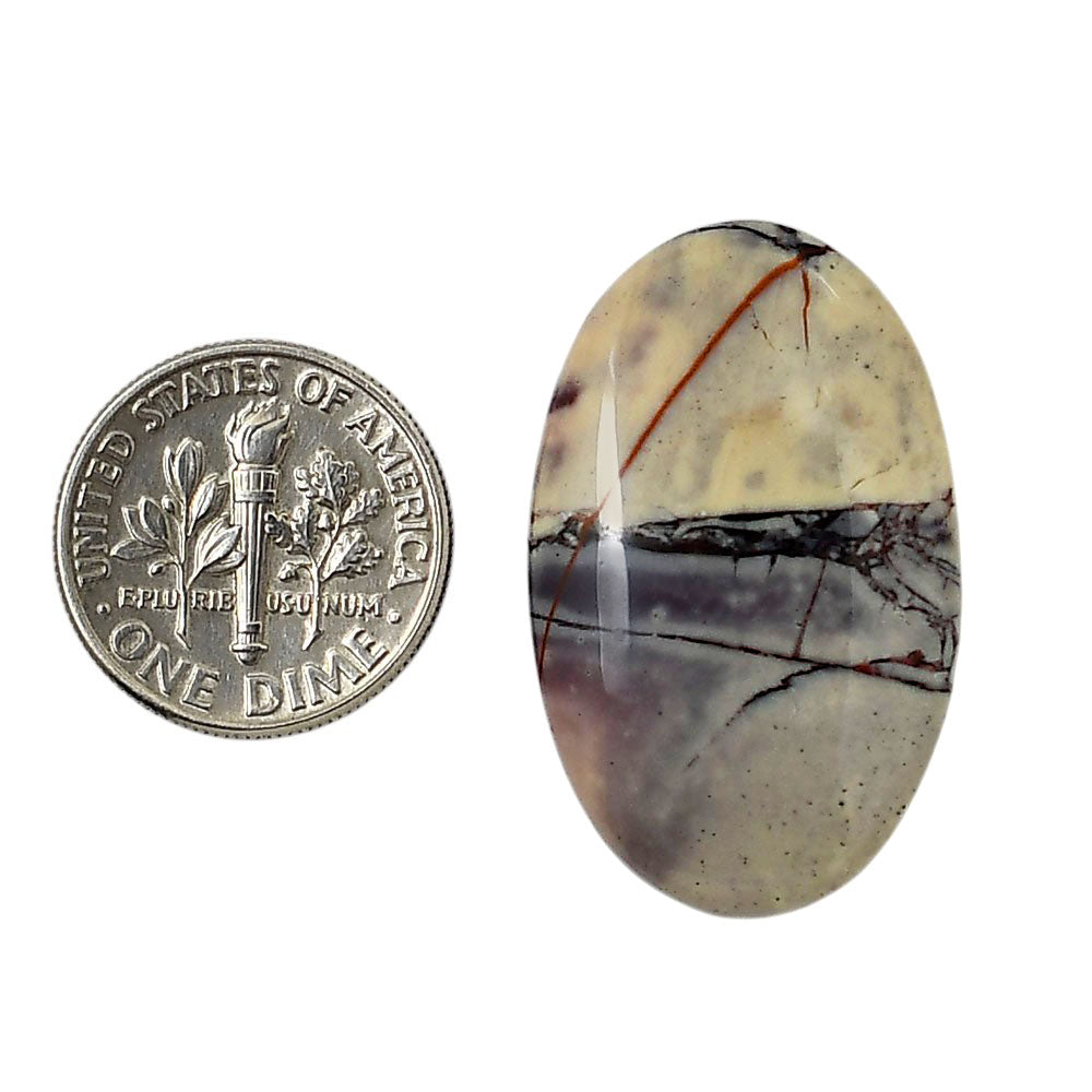 Porcelain Jasper 19.4x31.2x5 mm Oval Shape Polished Gemstone LS91-05727
