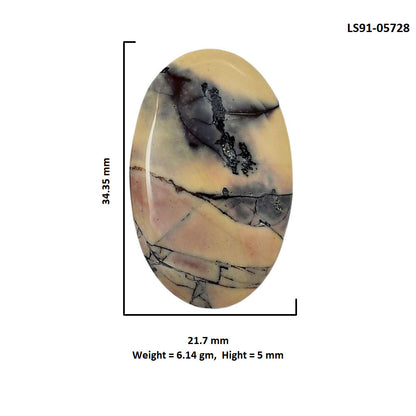 Porcelain Jasper 21.7x34.35x5 mm Oval Shape Polished Gemstone LS91-05728