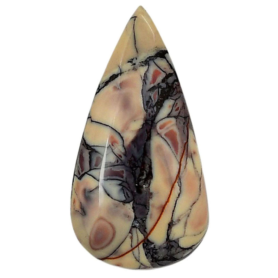 Porcelain Jasper 17.75x34.3x6 mm Pear Shape Polished Gemstone LS91-05735