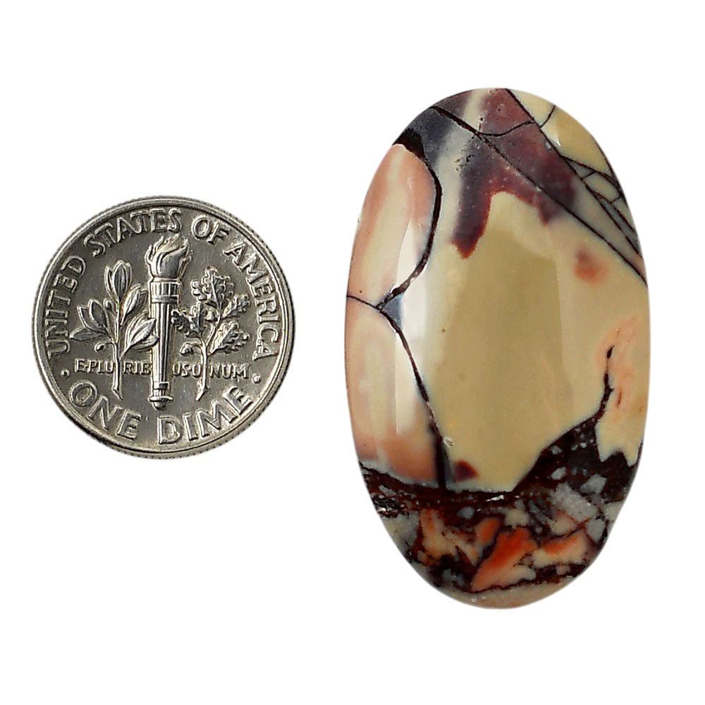 Porcelain Jasper 21x35.4x5.8 mm Oval Shape Polished Gemstone LS91-05737