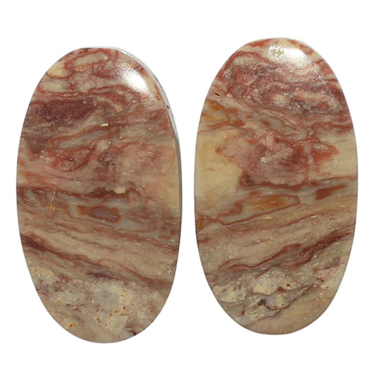 Porcelain Jasper Pair 14x25.35x4.5 mm Oval Shape Polished Gemstone LS91-07632