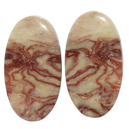 Porcelain Jasper Pair 12.2x22.4x4.5 mm Oval Shape Polished Gemstone LS91-07633