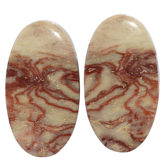 Porcelain Jasper Pair 12.2x22.4x4.5 mm Oval Shape Polished Gemstone LS91-07633