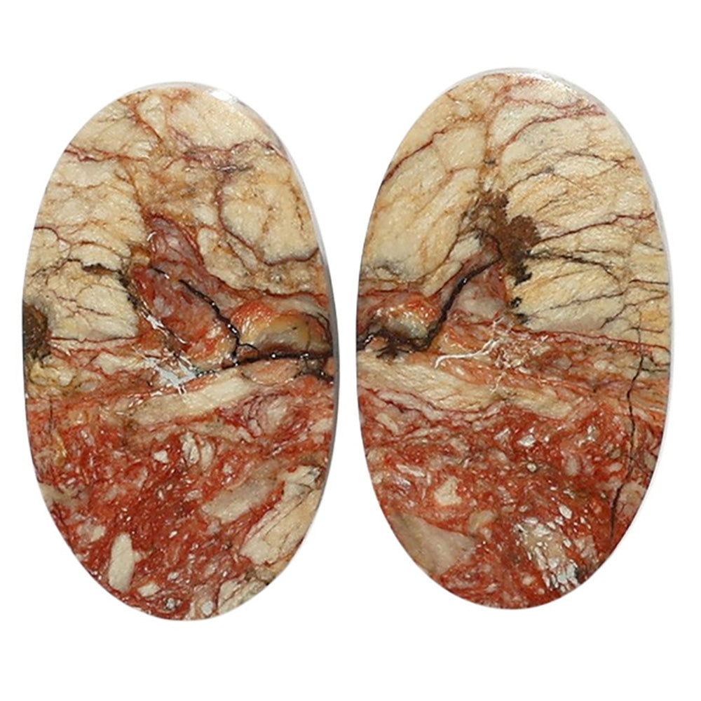 Porcelain Jasper Pair 13.6x23.1x3.7 mm Oval Shape Polished Gemstone LS91-07634