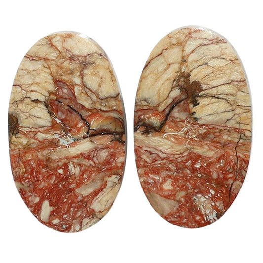Porcelain Jasper Pair 13.6x23.1x3.7 mm Oval Shape Polished Gemstone LS91-07634