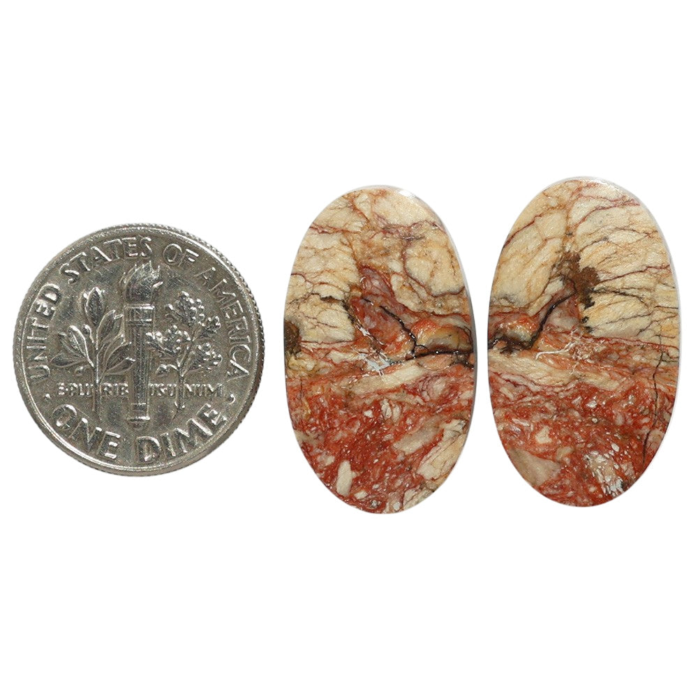 Porcelain Jasper Pair 13.6x23.1x3.7 mm Oval Shape Polished Gemstone LS91-07634