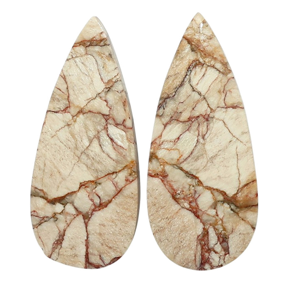 Porcelain Jasper Pair 13.1x30x3.8 mm Pear Shape Polished Gemstone LS91-07636