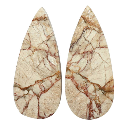 Porcelain Jasper Pair 13.1x30x3.8 mm Pear Shape Polished Gemstone LS91-07636