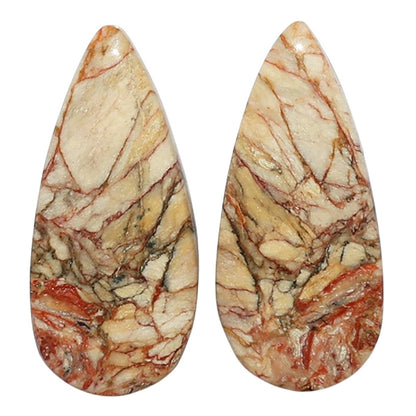 Porcelain Jasper Pair 11x24x4 mm Pear Shape Polished Gemstone LS91-07639