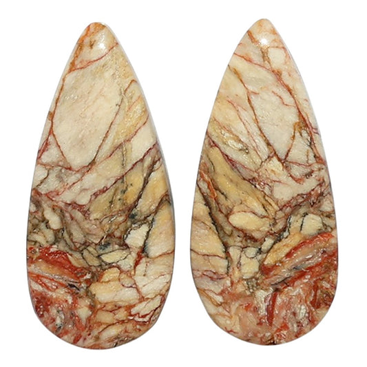 Porcelain Jasper Pair 11x24x4 mm Pear Shape Polished Gemstone LS91-07639