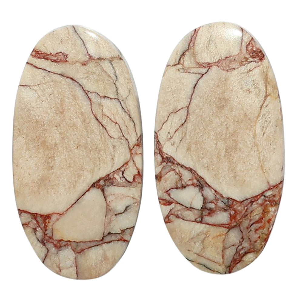 Porcelain Jasper Pair 13x24.85x4 mm Oval Shape Polished Gemstone LS91-07641