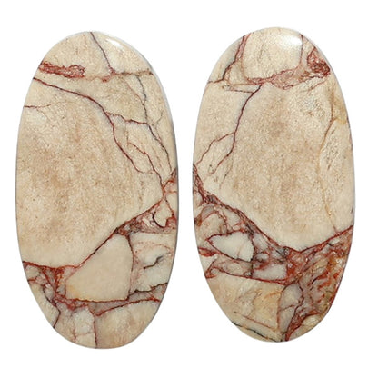 Porcelain Jasper Pair 13x24.85x4 mm Oval Shape Polished Gemstone LS91-07641