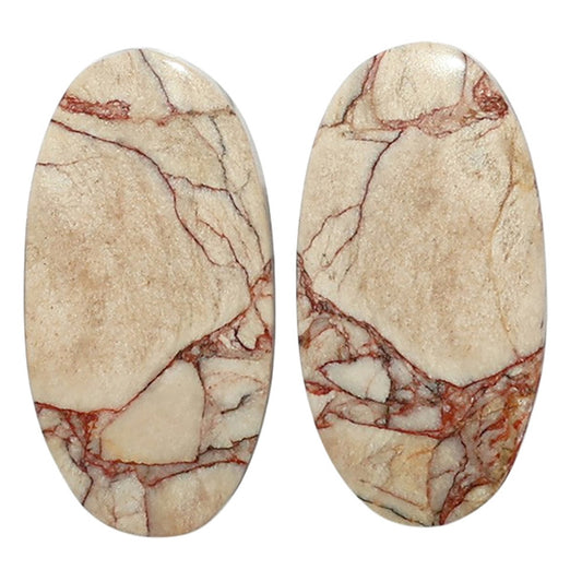 Porcelain Jasper Pair 13x24.85x4 mm Oval Shape Polished Gemstone LS91-07641
