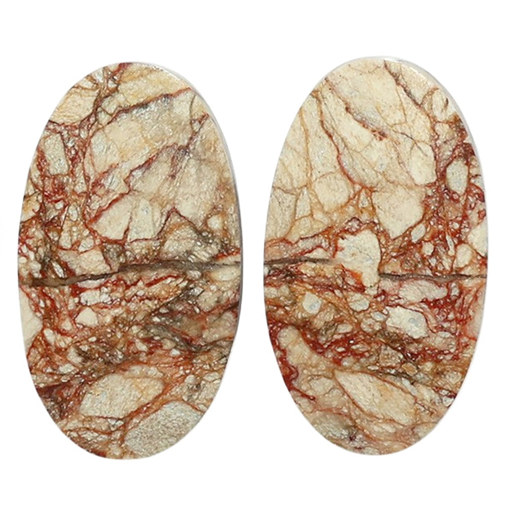 Porcelain Jasper Pair 13.5x23.8x3.8 mm Oval Shape Polished Gemstone LS91-07642
