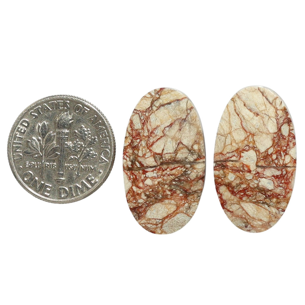Porcelain Jasper Pair 13.5x23.8x3.8 mm Oval Shape Polished Gemstone LS91-07642