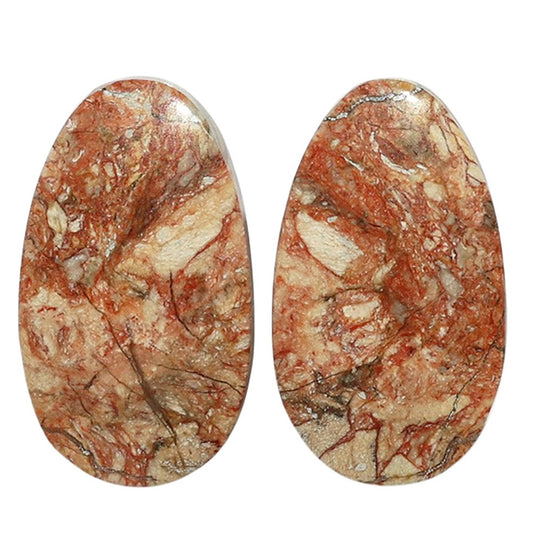 Porcelain Jasper Pair 14.5x25x4.5 mm Oval Shape Polished Gemstone LS91-07643