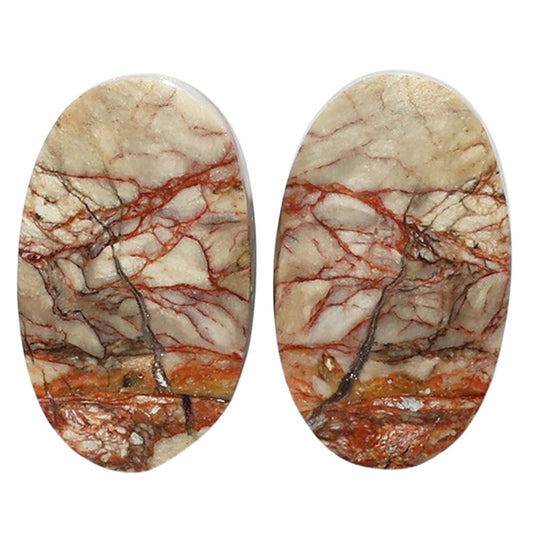 Porcelain Jasper Pair 12.9x21.4x4.3 mm Oval Shape Polished Gemstone LS91-07644