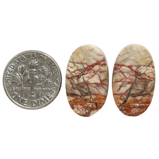 Porcelain Jasper Pair 12.9x21.4x4.3 mm Oval Shape Polished Gemstone LS91-07644