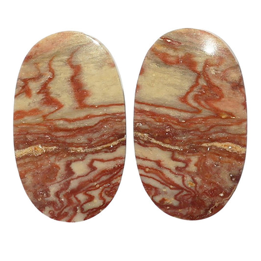 Porcelain Jasper Pair 13x22.6x3.5 mm Oval Shape Polished Gemstone LS91-07645