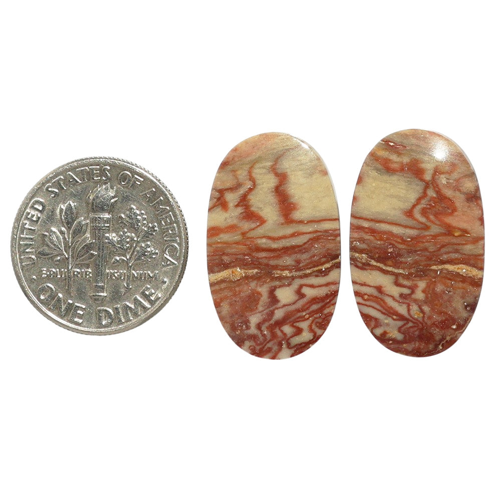 Porcelain Jasper Pair 13x22.6x3.5 mm Oval Shape Polished Gemstone LS91-07645