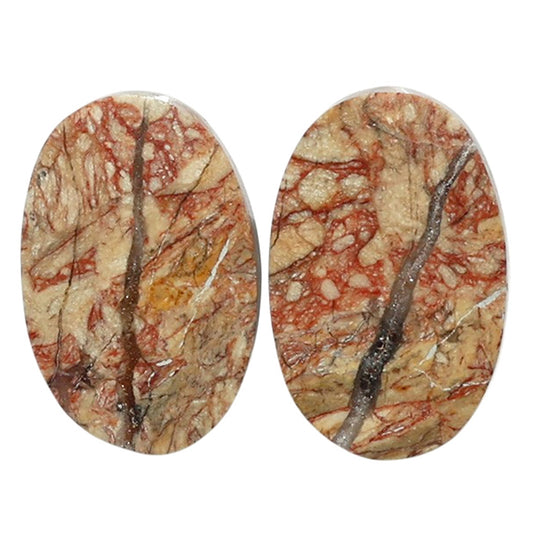 Porcelain Jasper Pair 13.1x20x4.3 mm Oval Shape Polished Gemstone LS91-07646