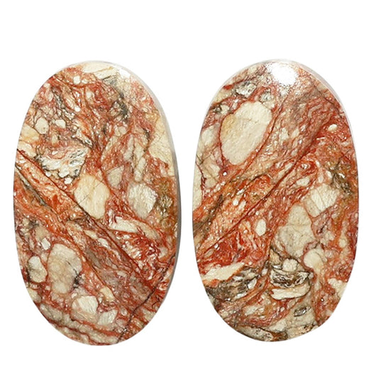 Porcelain Jasper Pair 13.2x22.1x4 mm Oval Shape Polished Gemstone LS91-07647
