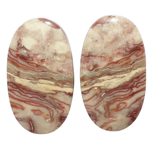 Porcelain Jasper Pair 13.4x23.5x3.8 mm Oval Shape Polished Gemstone LS91-07649