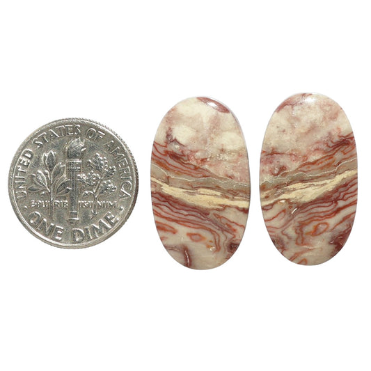 Porcelain Jasper Pair 13.4x23.5x3.8 mm Oval Shape Polished Gemstone LS91-07649