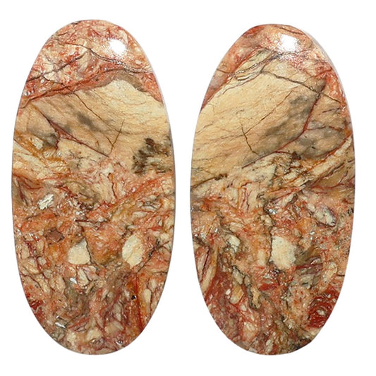 Porcelain Jasper Pair 14x28x3.5 mm Oval Shape Polished Gemstone LS91-07650