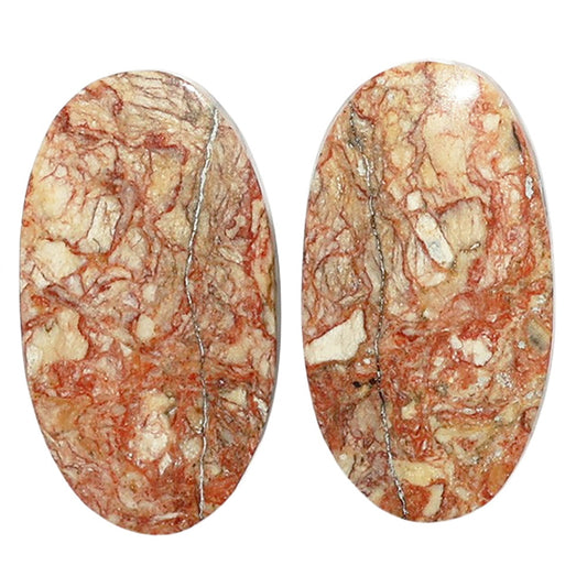 Porcelain Jasper Pair 14x25x4 mm Oval Shape Polished Gemstone LS91-07652