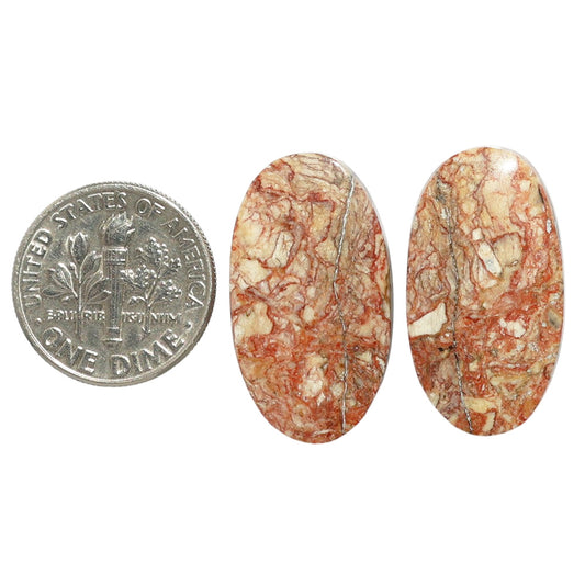Porcelain Jasper Pair 14x25x4 mm Oval Shape Polished Gemstone LS91-07652