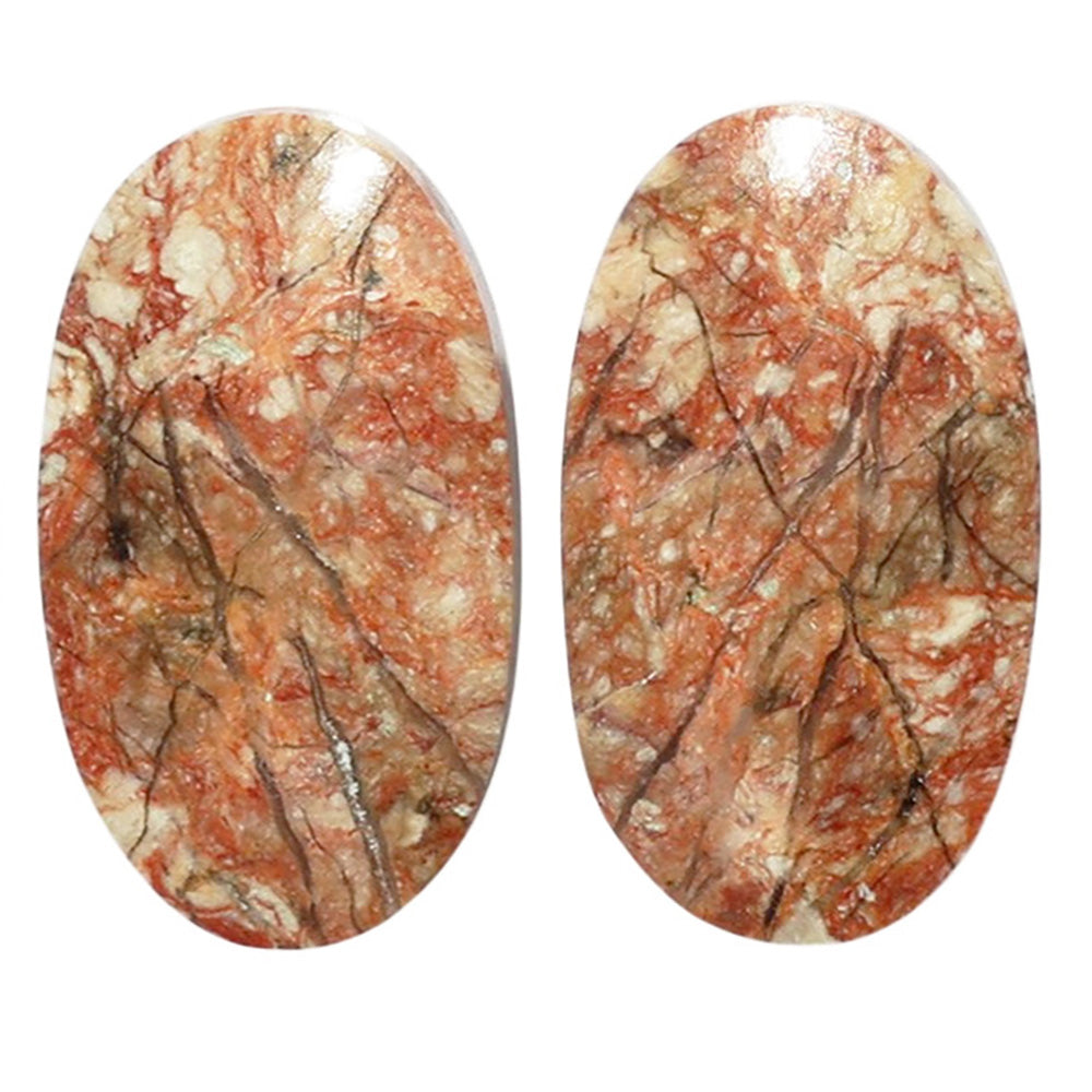 Porcelain Jasper Pair 13.8x23.9x4 mm Oval Shape Polished Gemstone LS91-07653