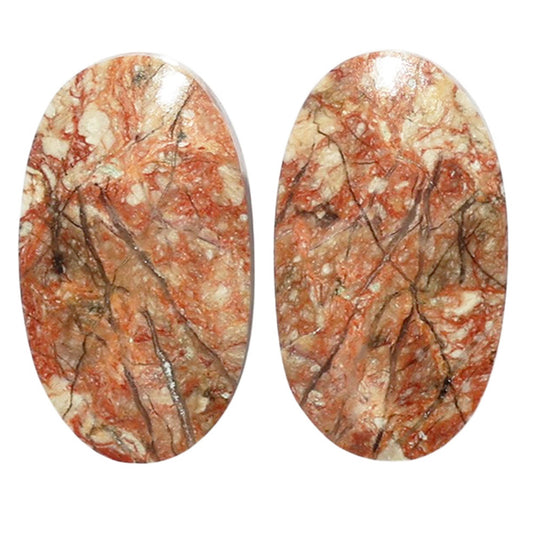 Porcelain Jasper Pair 13.8x23.9x4 mm Oval Shape Polished Gemstone LS91-07653