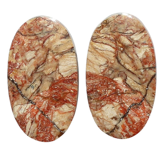 Porcelain Jasper Pair 13.6x24x4 mm Oval Shape Polished Gemstone LS91-07654