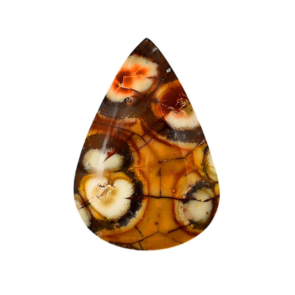 Mexican Bird Eye 22.4x32.65x6 mm Pear Shape Polished Gemstone LS92-05750